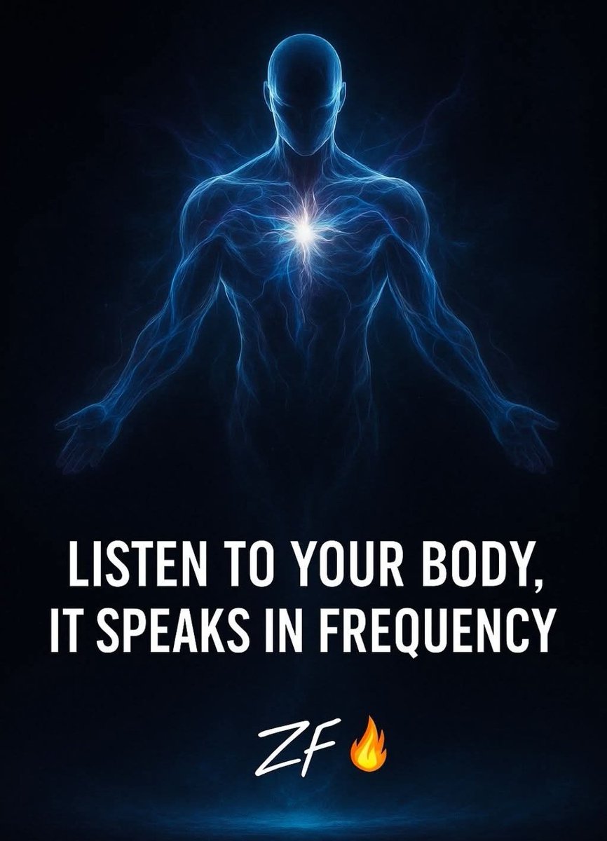 zachqfish's tweet photo. 🌀 Your Body Remembers

Your body speaks in frequency. When you're in alignment... mentally, emotionally, spiritually... your whole system flows differently. There’s ease. Clarity. Presence. But when something is unresolved... when stress, trauma, fear, grief, or disconnection build up over time... the body feels it long before the mind fully understands it.

That’s where dis-ease begins. Not always as illness right away, but as subtle imbalance... tension, exhaustion, heaviness, anxiety, numbness, burnout. A disharmony within the system. “Dis-ease” is literally the absence of ease... the body whispering that something inside you needs attention, truth, or healing.

And maybe healing isn’t always about fixing yourself like you’re broken. Maybe it’s about listening more deeply. Feeling what you’ve been avoiding. Slowing down enough to hear what your body has been trying to say all along.

The body holds memory. It holds emotion. It holds survival patterns. But it also holds incredible intelligence and the ability to return to harmony when we stop fighting ourselves.

You’re not broken. You’re being called back into resonance with your true self.

ZF 🔥