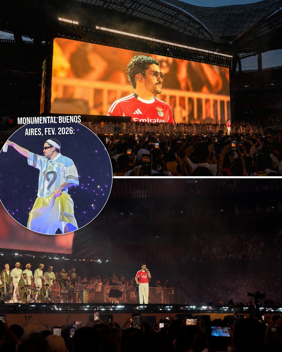 amor_encarnado_'s tweet photo. Como é que a equipa de marketing do Benfica não fez isto acontecer?! 😭😭 Aproveitar o "hype" e dar mais visibilidade ao Benfica 😮‍💨🦅

Relembrar que na tour pela Argentina o artista porto riquenho chegou a usar uma camisola com o número 1️⃣9️⃣ do Messi! https://t.co/gc8BNGS63w
