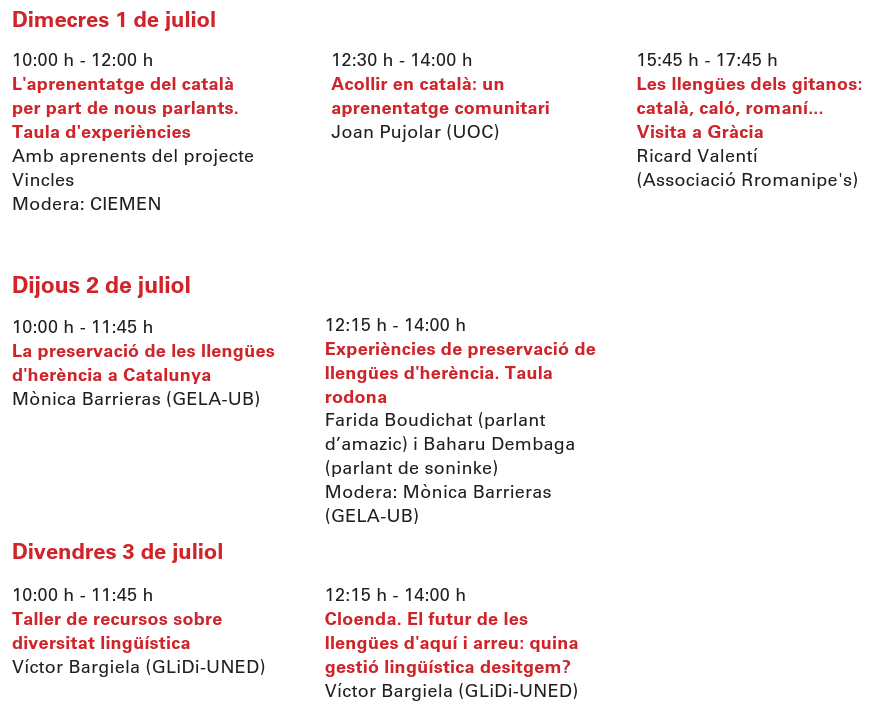 glidiUB's tweet photo. 👁‍🗨Ja heu ullat el programa de l'#EscolaCIEMEN 2026? 

♦️Del 25 de juny al 3 de juliol, la desena edició "Llengües d'aquí i arreu" concentra 36h de formació sobre la gestió de la diversitat lingüística a Catalunya. 

🏷️Apunteu-vos-hi aquí: https://t.co/OWNmZmj2k6 https://t.co/6L0RxqZVyv