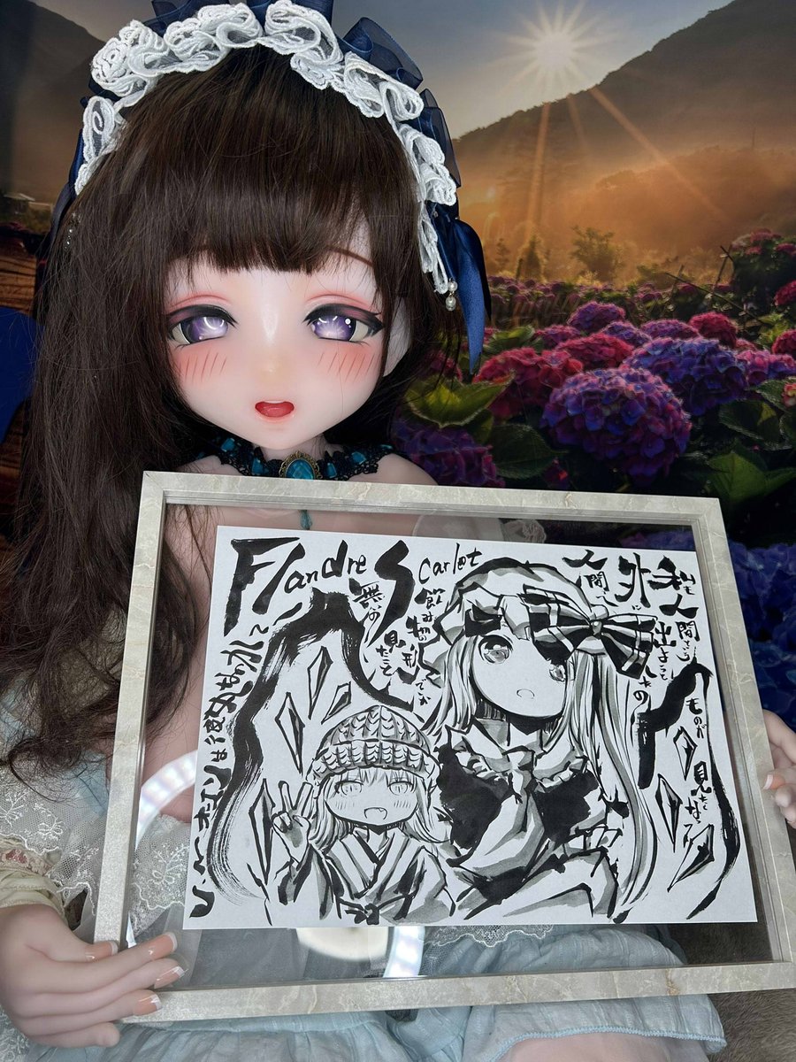 uranhu777's tweet photo. 「こよみ（@trainfunD51）さんフランドールさんを描かせて頂きましたわー！きゅっとしてドカーンですわっ！私がコンティニュー出来ないのですわー！」

#透羽のおともだち
#elsababe
#エルサベイブ
#等身大ドール https://t.co/CNSaimWYYz