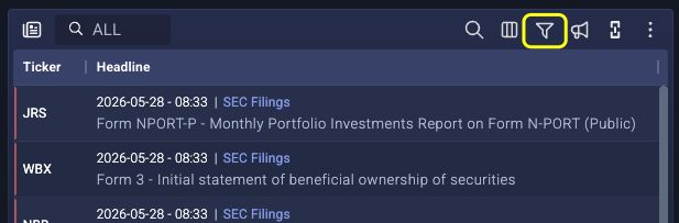 EdgeToTrade's tweet photo. Pre-Filter Your News by Setup: If you're only interested in news for your specific setups, then cut through the noise with filters. FOCUS! https://t.co/QNDjxVaKBD