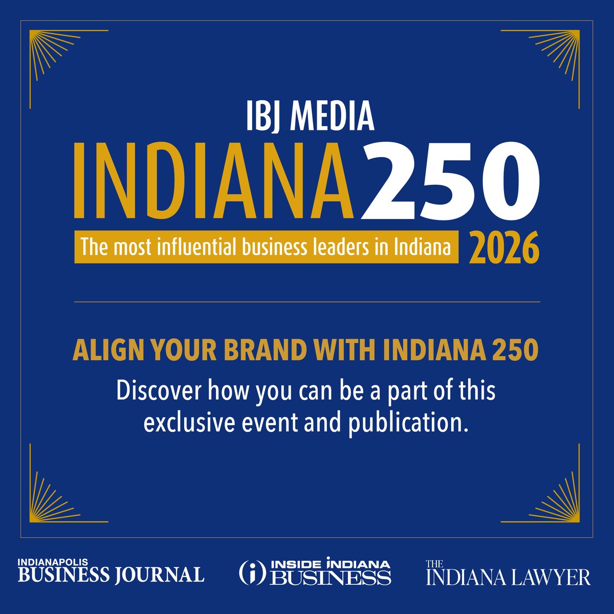 IBJnews's tweet photo. Opportunities to advertise in this year’s Indiana 250 Magazine are limited as we prepare to unveil Indiana’s 250 most influential business and community leaders.

Now is the time to secure your placement before available space fills. Contact advertise@ibj.com to learn more. https://t.co/0pD0po1L59