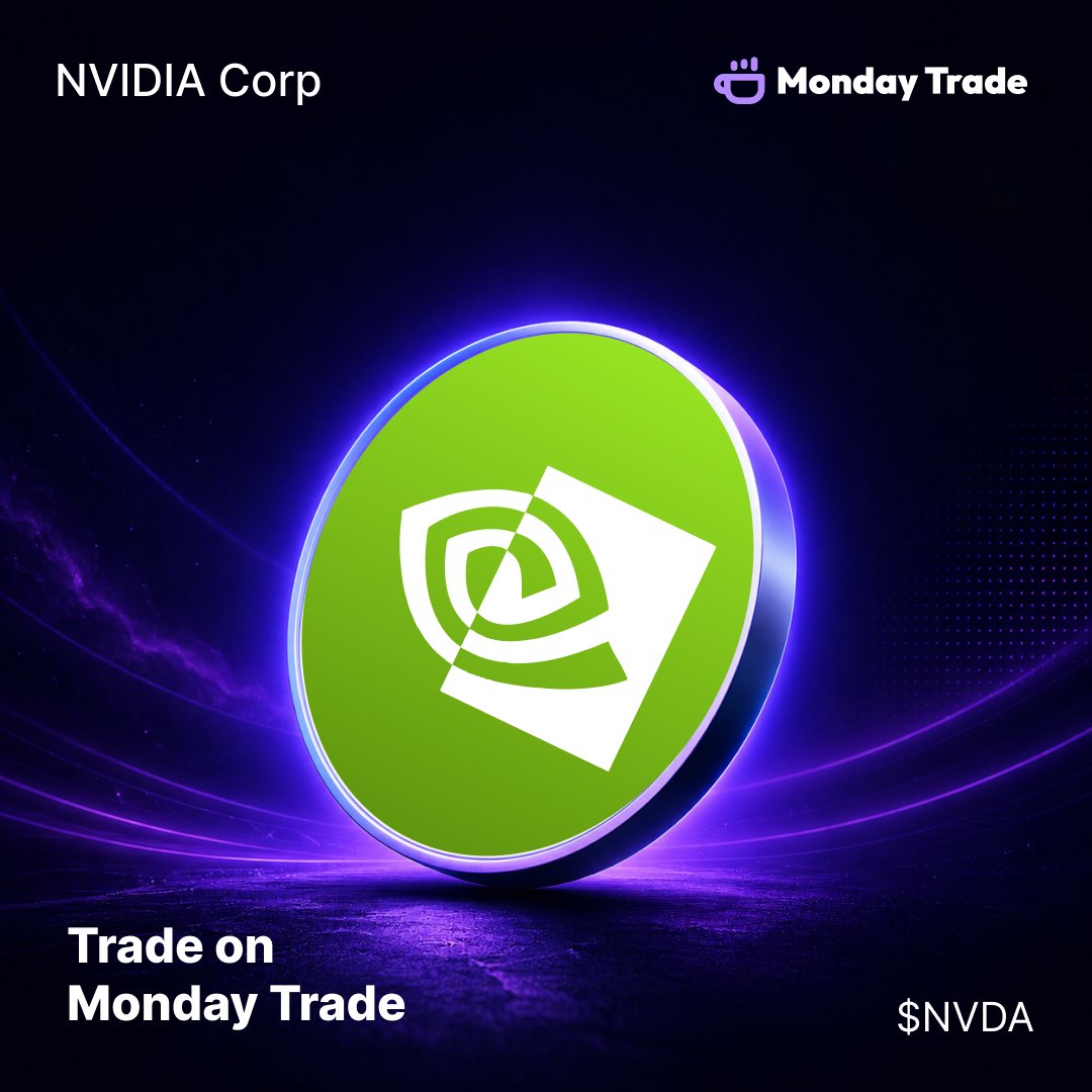 MondayTrade_'s tweet photo. RWA Asset Highlight of the Week ⚡

This week’s spotlight: $NVDA (NVIDIA)

From powering AI models and data centres to becoming one of the world's largest companies, NVIDIA has become the backbone of the AI revolution.

Traders can get exposure to one of the market’s most talked-about stocks directly onchain.

Here’s why traders are eyeing up NVDA👇

→ Dominating the AI chip market
→ Massive demand from hyperscalers
→ Fueling the next wave of AI infra
→ One of the strongest-performing tech narratives

The AI race is accelerating, and NVIDIA is right at the centre of it.

Trade tokenized $aNVDA on Monday Trade, powered by @anchoredFi