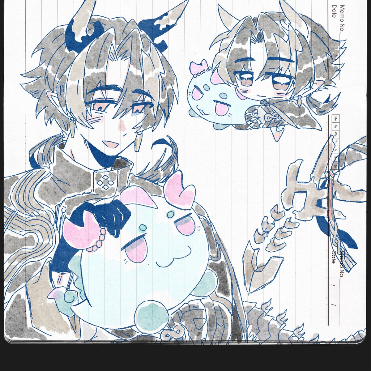 Parting_602's tweet photo. 给朋友画的岁八一三则… https://t.co/NthsTVlyUI