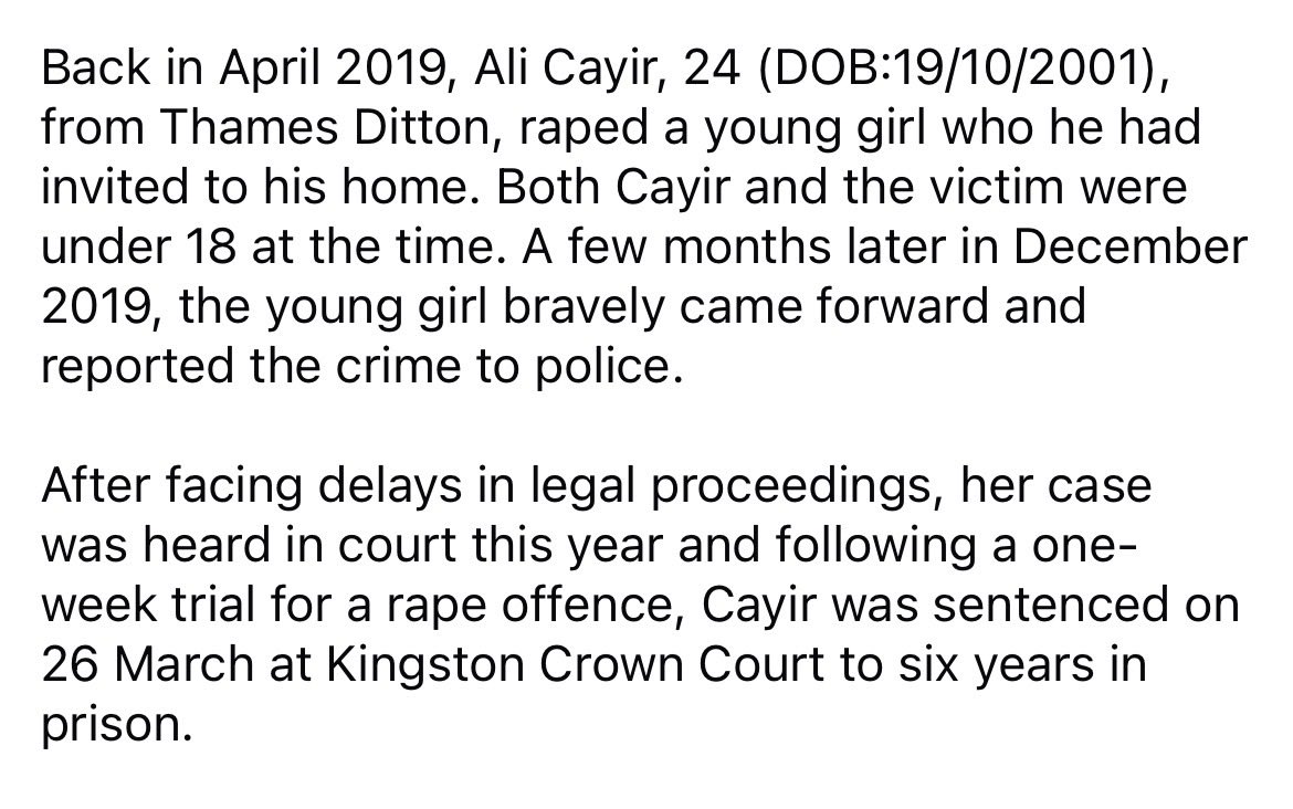 adrian31973's tweet photo. @Joanna__Hardy @Rebecca_SPaul I saw this posted by Surrey Police earlier. ‘After facing delays in legal proceedings…’ - the conviction was SEVEN YEARS after the offence! No idea what the reasons for the delays are but I was shocked at this. It’s just appalling. https://t.co/ljIL6Cto2h