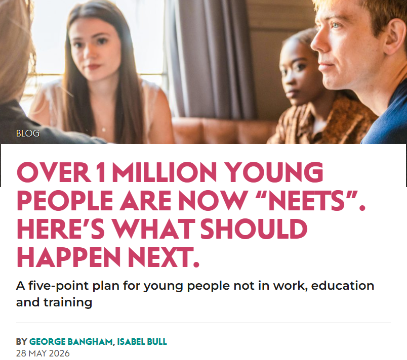 NEF's tweet photo. Over 1 million people are neither in work, training or education. Today's Milburn report sets out the scale of the problem - here's what we think needs to happen next.

By @GeorgeBangham and @isabel_bull 1/2 https://t.co/Gew7JN5CmC