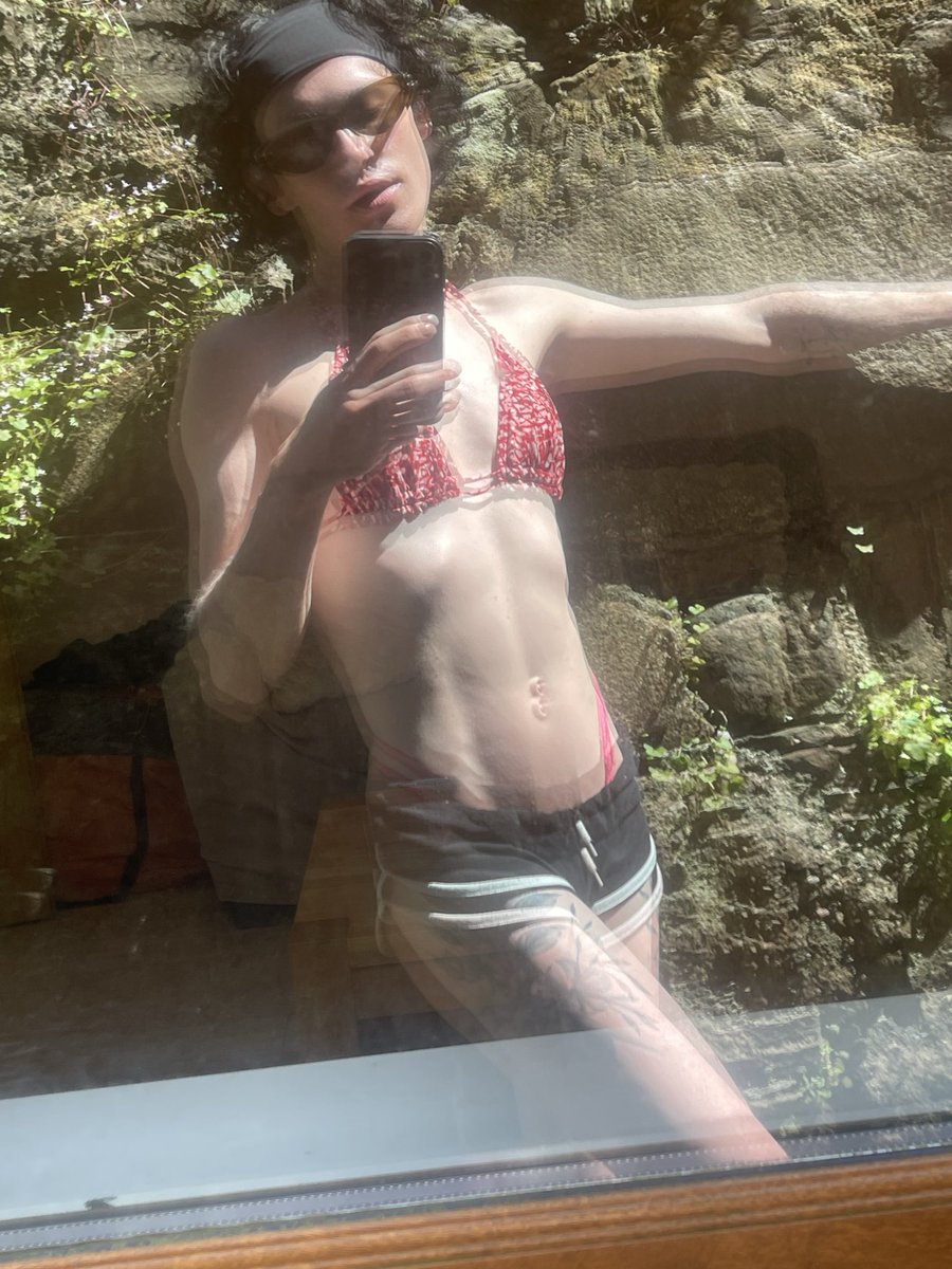 QueennMarie's tweet photo. Really taking in that sun ���️ 

#trans #transgender #transgirl #transwoman #ladyboy #bikini #thong https://t.co/ozunOzhfQa
