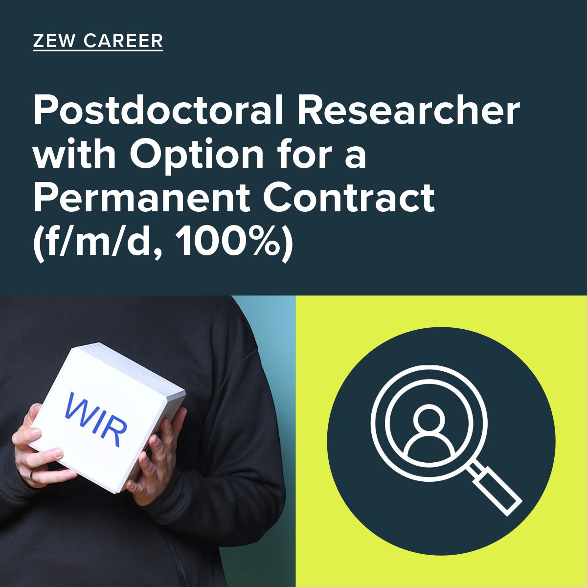zew_en's tweet photo. 🚨 We’re hiring! Join our #ZEW Research Unit “Health Care Markets and Health Policy” 

We are looking for Postdoctoral Researcher with Option for a Permanent Contract (f/m/d, 100%)

🔗https://t.co/NeyzdTUS7a https://t.co/cNU4DHWig2
