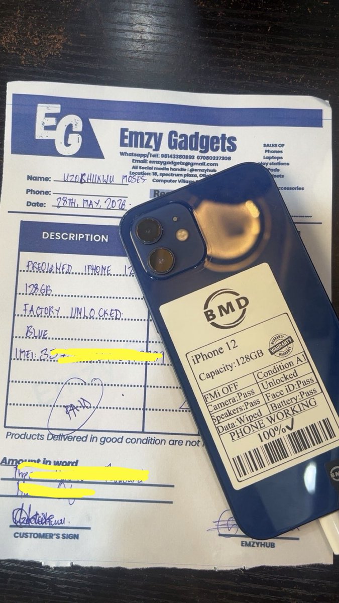 EmzyGadgets's tweet photo. Thanks for your coming and thank you for stressing me as well 😭😭😭
@UzochukwuOkose 

🇬🇧 iPhone 12 128gb blue color 
🇬🇧 iPhone 16 pro Max 256gb physical + eSIM desert titanium 🤩💪🏽 https://t.co/MgeQt4nk0E