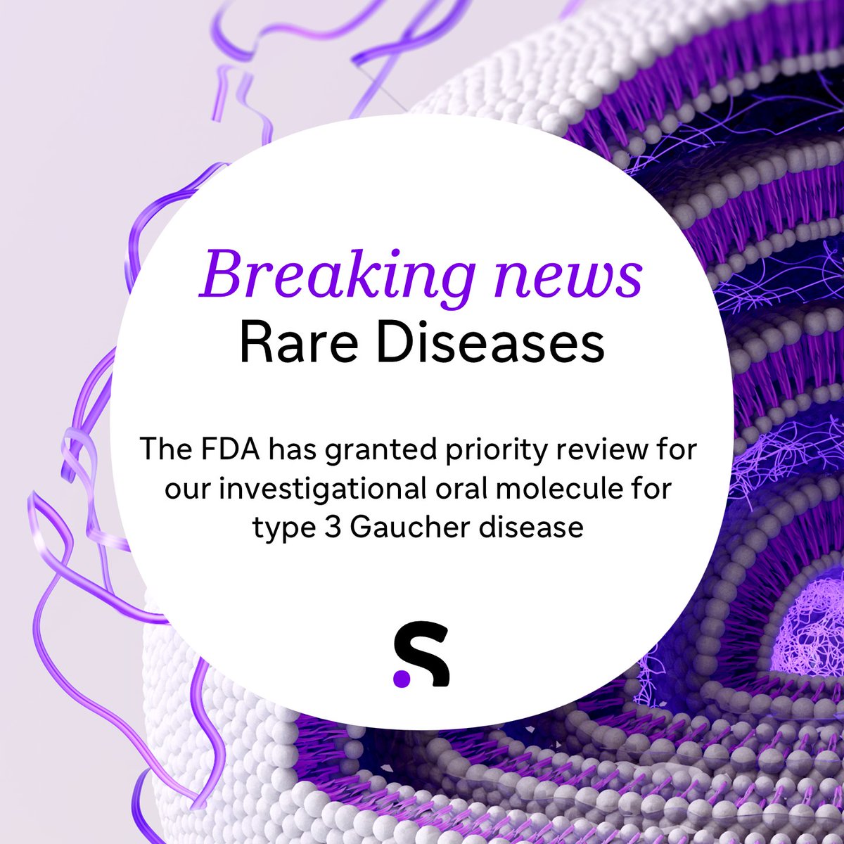 SanofiUS's tweet photo. Our new drug application for our first-in-class investigational oral molecule for type 3 Gaucher disease (GD3) has been accepted for priority review by the @US_FDA. Learn more: https://t.co/mRz9sHsIgm https://t.co/a0Zk4UM0AW