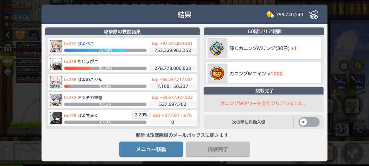 mojop_m's tweet photo. サブ聖魔でやっと60Fクリアー！
メインがギルド抜けたらクリアできなくなるけど😅 https://t.co/gaCbYHk4hY