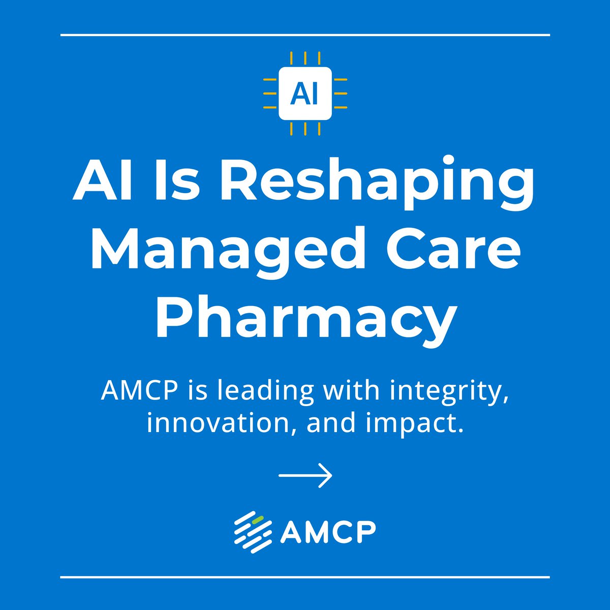 amcporg's tweet photo. AMCP is building standards and best practices for AI in managed care pharmacy

Ensuring patient-centered, ethically sound, and strategically aligned implementation across pharmacy practice and policy. 

Learn more at https://t.co/dcDMTwyiH4
#ManagedCare #Ai #WeAreMCPs https://t.co/HF9rPy7IWr