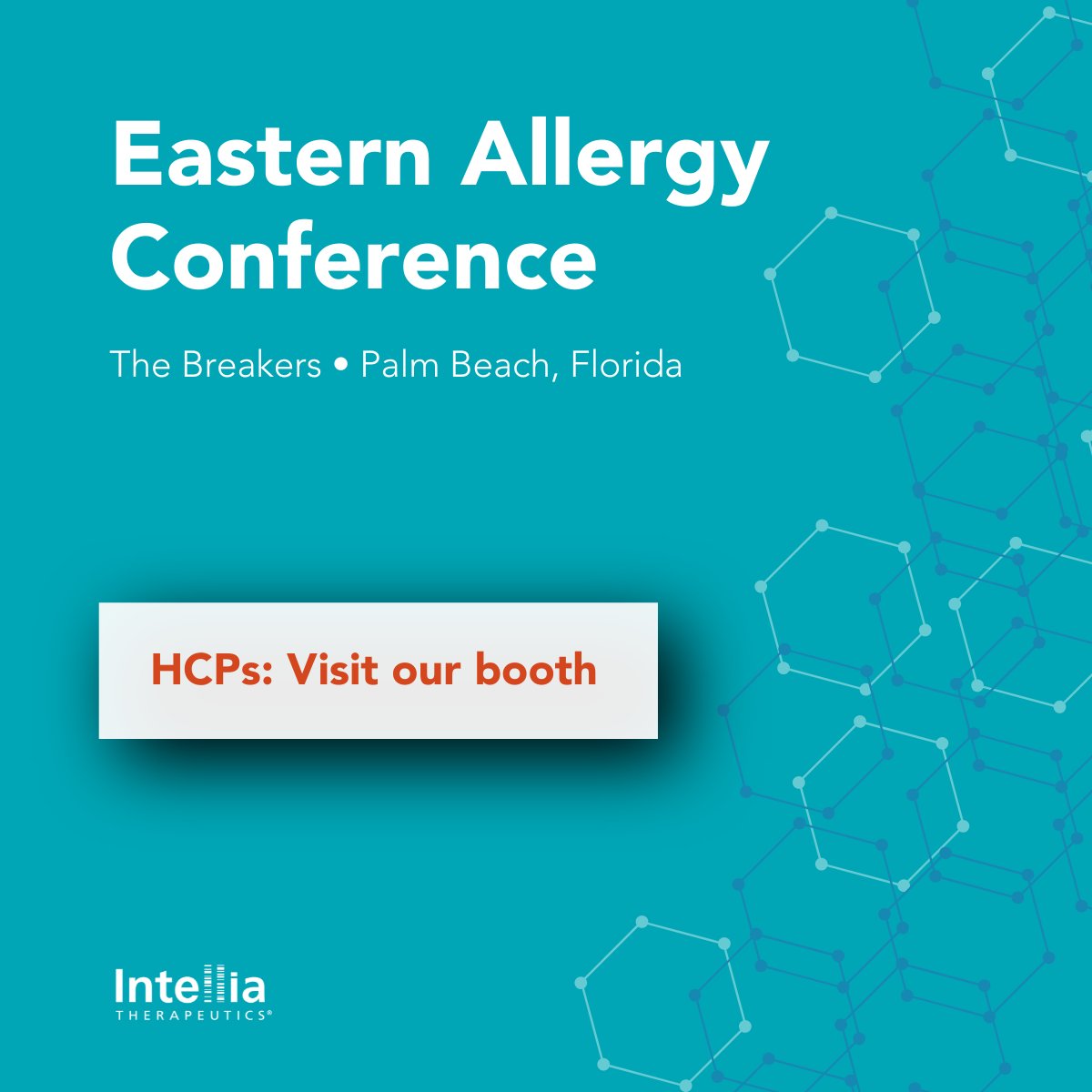 intelliatx's tweet photo. This weekend, Intellia will have a medical tabletop at the Eastern Allergy Conference in Palm Beach, FL. HCPs: Swing by to meet the team and review our latest educational material.

https://t.co/vcR5kCeW7q https://t.co/QInrQfQ4iH