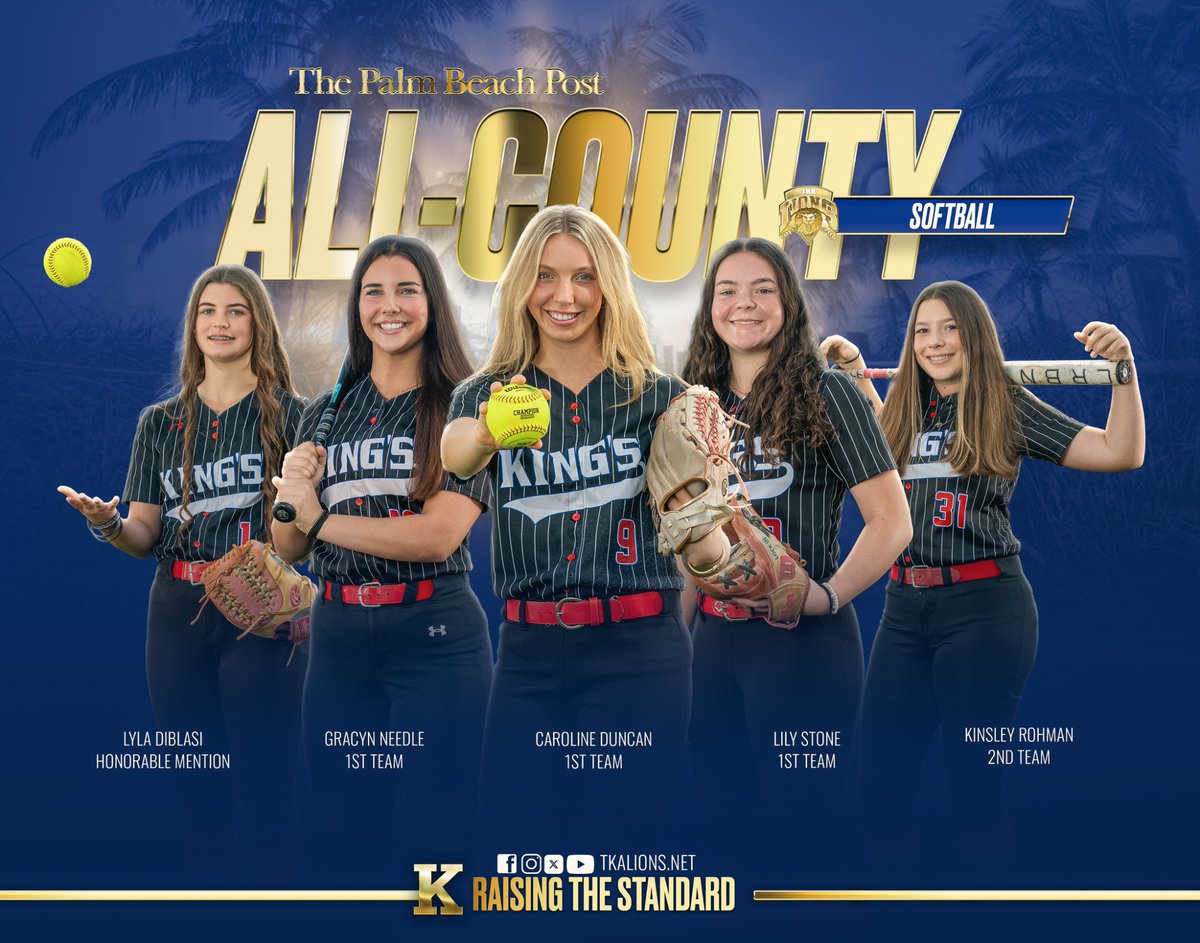 TKALions's tweet photo. Congratulations to our softball players who have been selected to the all county team by the Palm Beach Post! #tkasoftball 🥎
@TKAWPB @pbphighschools https://t.co/92tF7idmsN