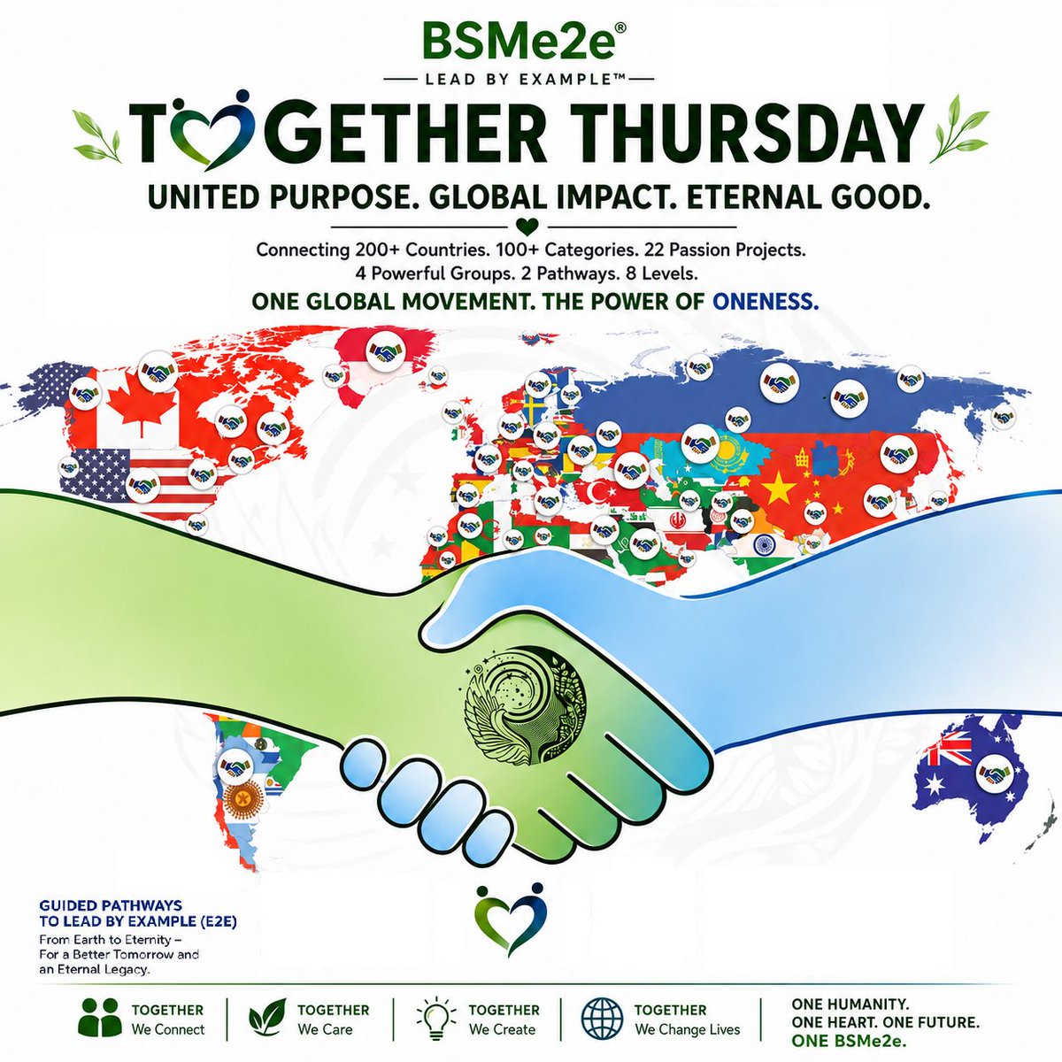 BSMe2e's tweet photo. BSMe2e | Together Thursday 🤝💚

Across 200+ countries, one truth unites us all:
✨ Greatness grows faster when we grow TOGETHER.

From Dreamers to Destiny Makers, every act of unity creates lasting impact.

What moment of togetherness changed your life? 🌍

#BSMe2e https://t.co/jY502n2GXS
