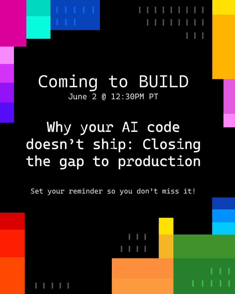 AzureDevOps's tweet photo. Just a few more days until #MSBuild -
Why your AI code doesn’t ship: Closing the gap to production 

See how AI agents working across the entire dev lifecycle, and how to move faster, keep agents on a leash, and build systems that fix themselves. 

👉 Reg: https://t.co/fDMUVieyAH https://t.co/ypYhEZCaPa