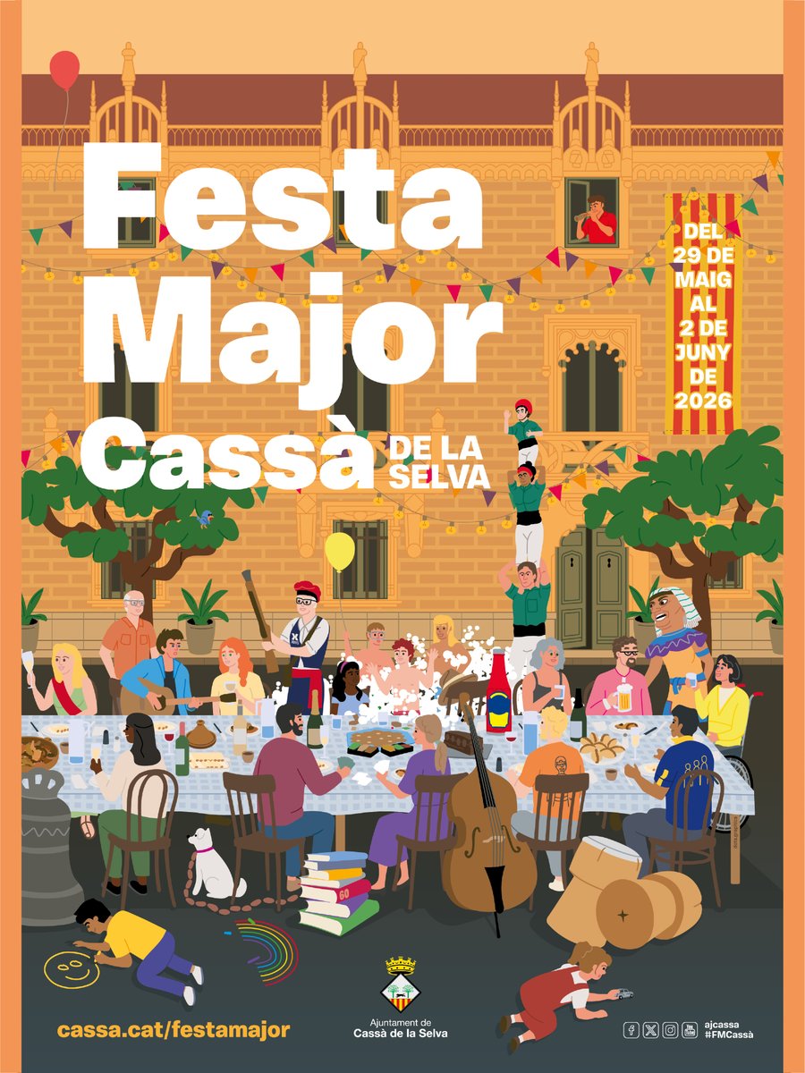 ajcassa's tweet photo. Bona Festa Major a tothom!

➕ Totes les activitats i horaris 👇
https://t.co/LWj46AWgXq i a l'APP 📲 CassàConnecta
#AgendaCassà #FMCassà https://t.co/bpMEtzB4bQ