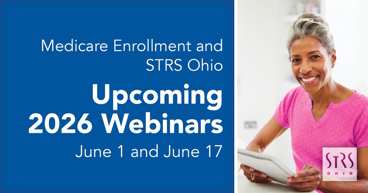STRSOhio's tweet photo. As you approach age 65, the Medicare Enrollment and STRS Ohio webinar can help you understand and prepare for Medicare. Join us from a convenient location using a desktop computer or tablet. https://t.co/y0uwQ7UXLK