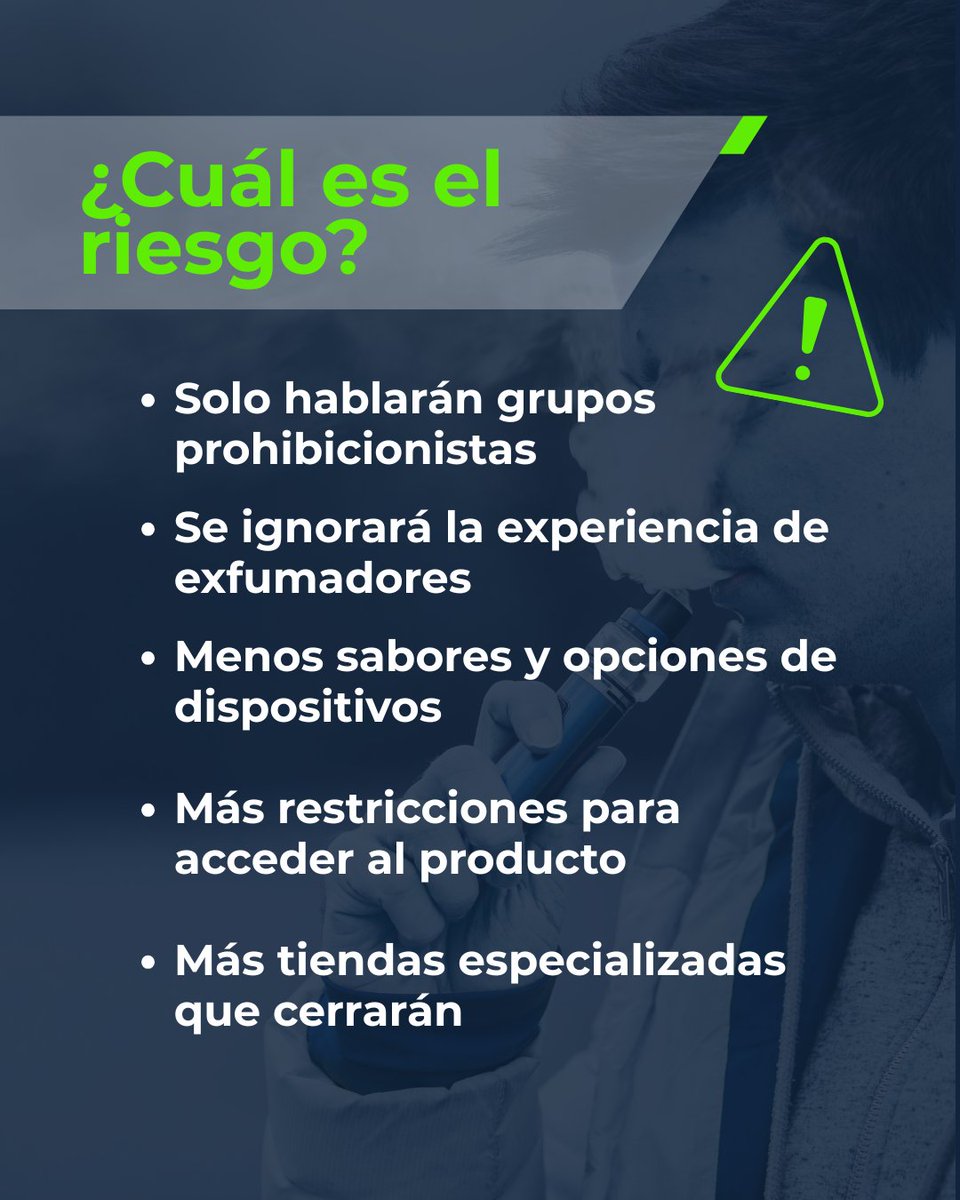 UPEVasociacion's tweet photo. Si no hablas ahora, no pidas cambiar las cosas cuando ya no puedas vapear.

La Comisión Europea ha lanzado una consulta pública para regular la situación del vapeo y otros productos derivados del tabaco. Es tu momento de actuar. Si no lo haces, como consumidor tendrás:

🔴 Menor número de sabores (muchos serán prohibidos). 
🔴 Menor número de formatos (se limitarán al extremo).
🔴 Menor accesibilidad de compra (se cerrarán muchas tiendas)

Si tú te callas, los negacionistas del vapeo lo harán hablarán por ti.

El futuro del vapeo está en juego. Participa ahora: https://t.co/flHwFr6faX

#SOSVapeo #ParticipaTPD #vaper #vapeador #vapeo #tabaco