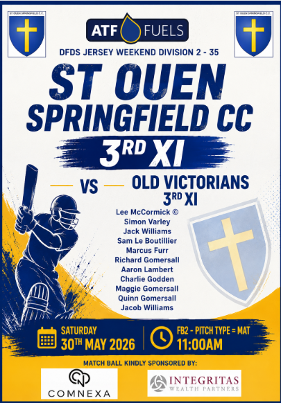 StOuenSpringCC's tweet photo. Our 3rd team take on @ovcricket at FB2 on Saturday morning in the DFDS Division 2 35 over competition

@ATF_Fuels @IntegritasWP @comnexa @cricketinjersey https://t.co/bwPXw2zimG
