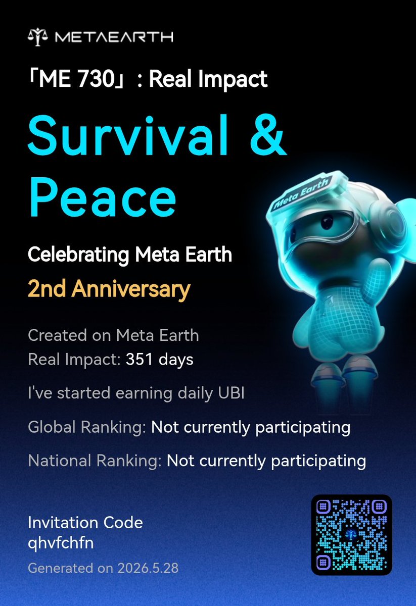 Abiamatullah's tweet photo. 「ME 730」: Real Impact I’ve started earning daily unconditional basic Income and helping more people do the same. Create your impact with us and win up to $20,000 in rewards! Join here:... Read more:
https://t.co/y4l9sCRkY2 https://t.co/p4VoOQwS74