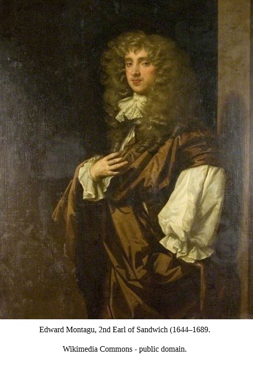 SueCooperBridge's tweet photo. #HistoryNotes📜🌊⚰️
#OTD 1672 d. #EdwardMontagu #1stEarlofSandwich during the #BattleofSolebay commanding the #RoyalJames. His son, 2nd earl was once suitor to #ElizabethMalet who married Earl Rochester. Ironically Edward's son, 3rd earl married Elizabeth's daughter, Lady Wilmot! https://t.co/I96hrblfbD