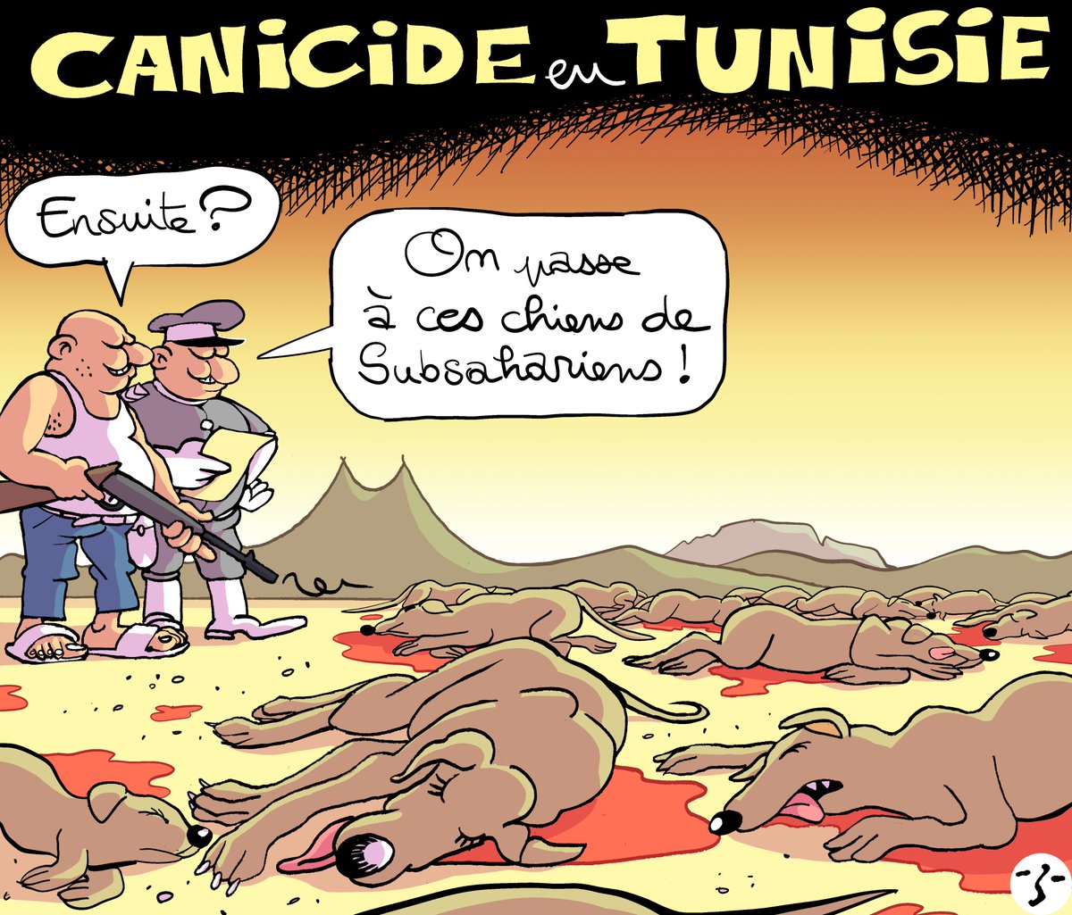 ___z__'s tweet photo. On parle beaucoup de moutons en ce moment.
Mais qui parle des chiens ?
En tant que flamant rose, je suis très sensible à la question animale. Mais je trouve que je ne m'étais jamais vraiment exprimé sur l'abattage de mes amis les chiens errants. Et il paraît qu'en ce moment c'est le carnage.
Cette cruauté envers les animaux se manifeste également sur les chats, notamment à travers la pratique très répandue de l’empoisonnement de chats de rue, menée le plus souvent par de simples citoyens.
Et si la maltraitance de animaux annonce celle des humains ?
Un citoyen, poète de surcroît, appelle sur Facebook à l'empoisonnement des mère et des enfants subsahariens. Ce chlékartiste n’a même pas été inquiété, car le racisme est devenu une politique d’État.
Pour lire tout l'article, cliquer sur le lien en commentaire...