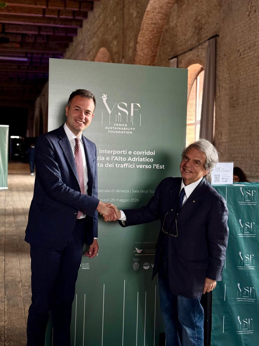 renatobrunetta's tweet photo. La Fondazione Venezia Capitale Mondiale della Sostenibilità avrà un nuovo Vicepresidente insieme ad Alberto Stefani, Presidente della Regione Veneto. Un grazie sentito ed affettuoso a Luigi Brugnaro per il lavoro svolto e auguri di buon lavoro al Sindaco eletto, Simone Venturini. https://t.co/GXzcDOJlaf