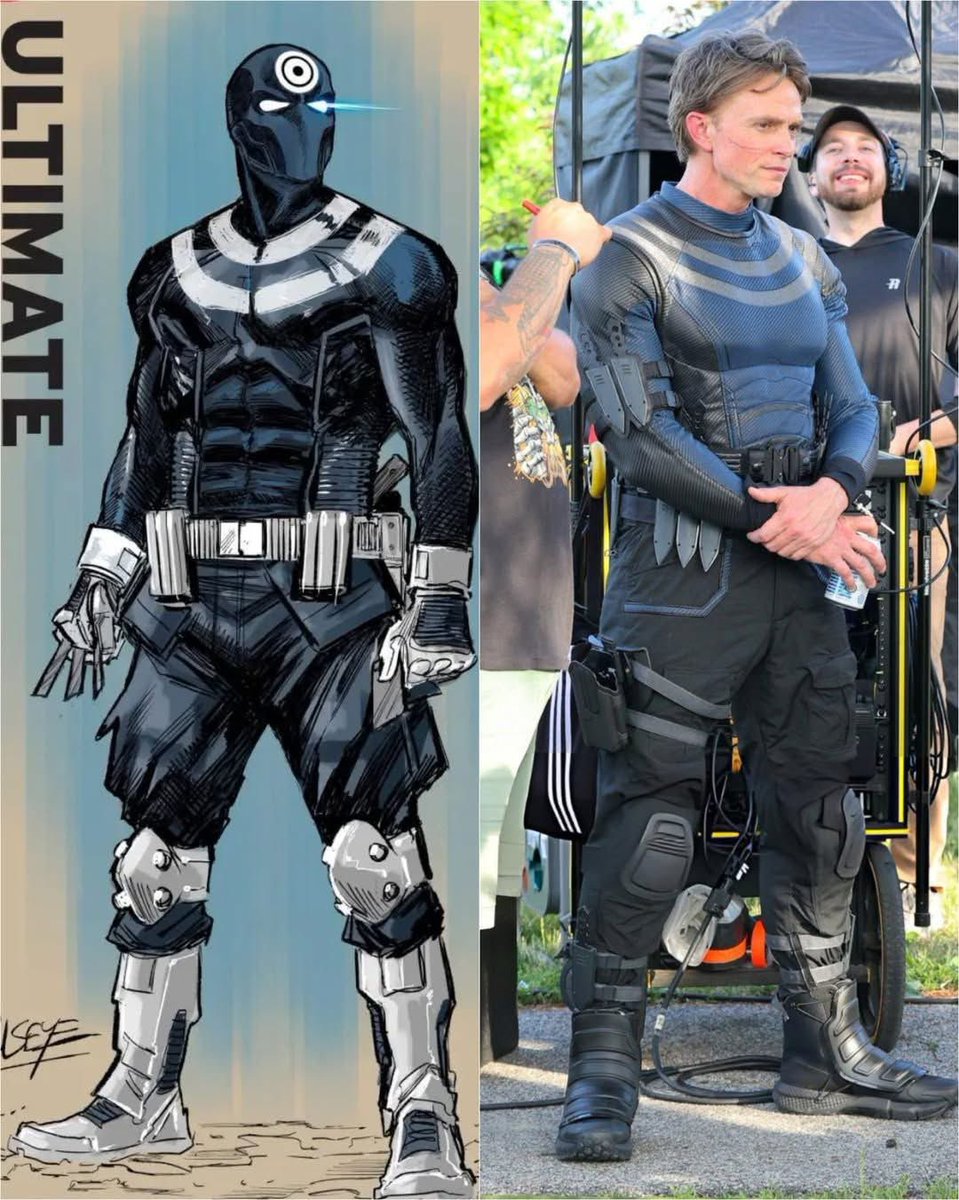 ComicBookGurus's tweet photo. Wilson Bethel in a comic-accurate suit as “Bullseye” on the set of DAREDEVIL: BORN AGAIN Season 3 https://t.co/AmF8IeuJaU