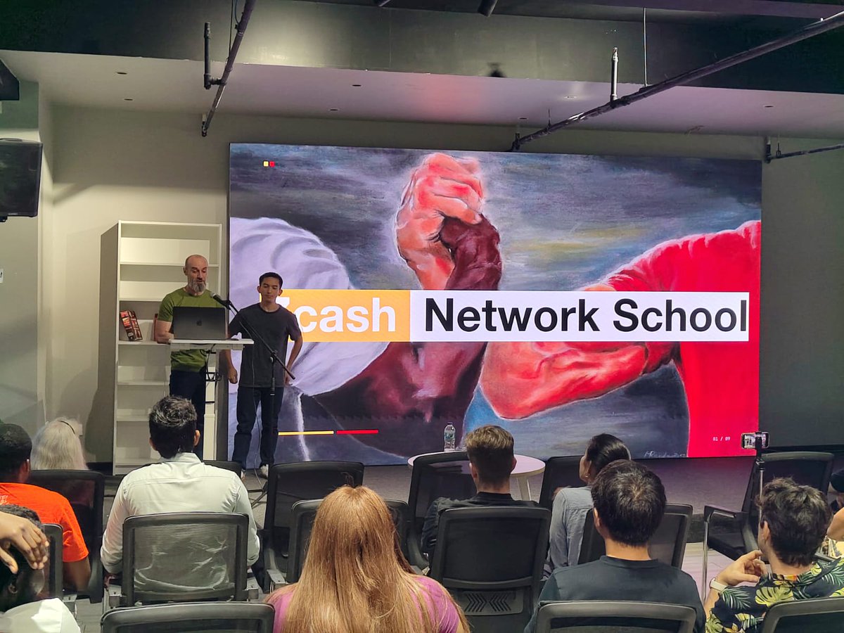 andr9froes's tweet photo. Privacy is going mainstream at Network School @ns .

Month 1: done. 4 Office Hours, 2 Educational Talks, 2 extra community events. Office decorated, new wallets activated, businesses onboarded. 🛡️

Thanks for the effort @adamtpang @zcashme @0xkivous @keiara_d, and @michael2xl for the counseling.