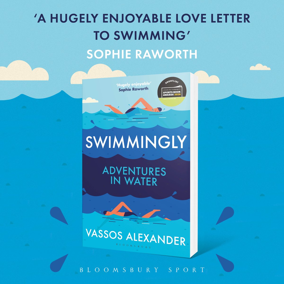 BloomsburySport's tweet photo. WINNER of the @sportsbookaward Entertainment Book of the Year! 

If you missed it in hardback, Swimmingly by @VassosA will be out in paperback on the 4th June 🏊 https://t.co/9szmRD3r0R