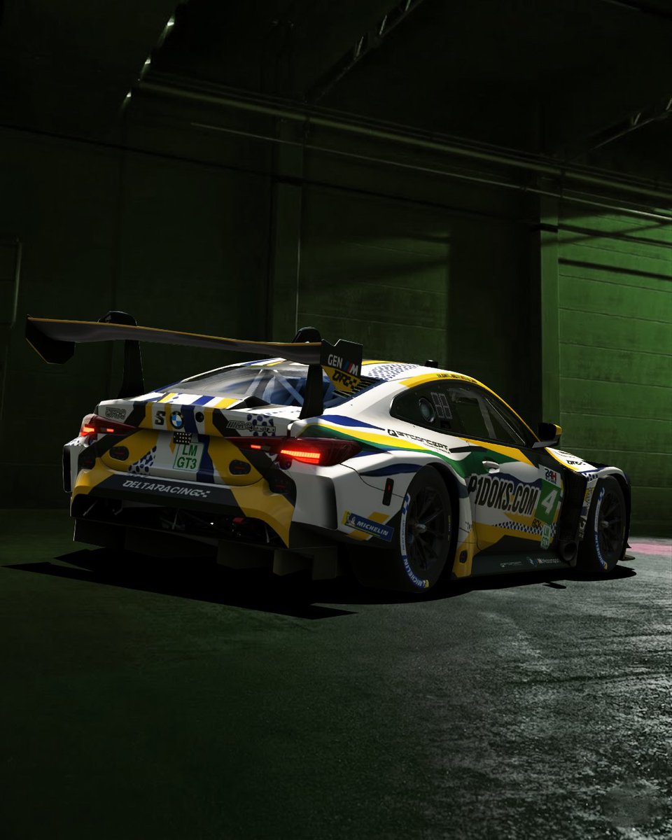 DeltaRacingbr's tweet photo. Introducing our La Sarthe 24 livery🚨

Inspired by the iconic BMW 320i Art Car, our BMW M4 GT3 EVO arrives carrying a design that blends heritage, creativity, and endurance racing spirit. 🎨

reimagined for a new challenge. 💙💚💛

See you at La Sarthe. 

#WeAreDelta #LaSarthe24 https://t.co/7528jEG7j8