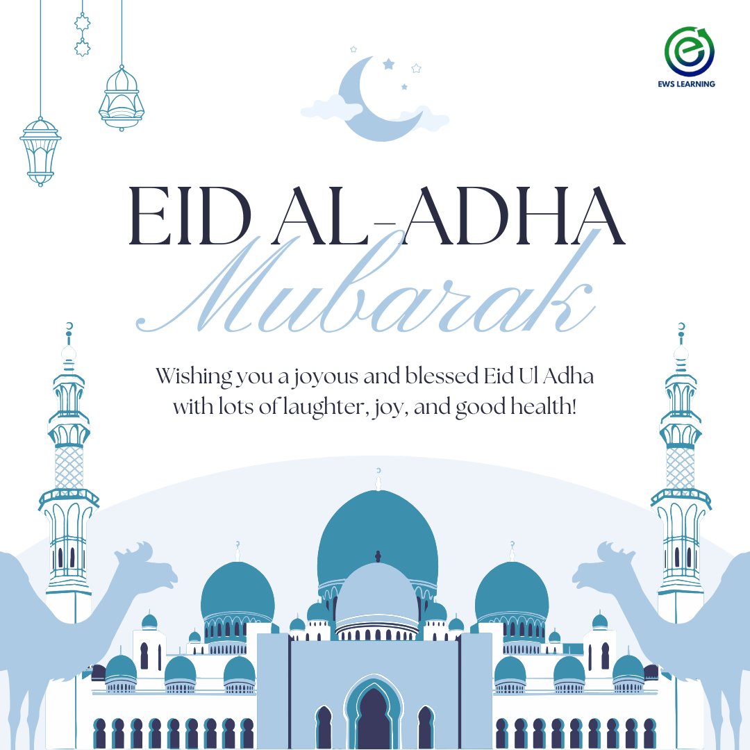 ews_learning's tweet photo. Eid Al Adha Mubarak from EWSLearning 🌙
May this festival inspire compassion, gratitude, and responsibility towards people and the planet.
Let us celebrate with kindness, mindful choices, and a spirit of togetherness for a more sustainable future.
#EidAlAdha  #EWSLearning https://t.co/tJdsVOpYTe