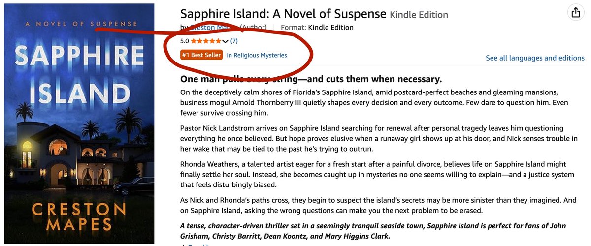 CrestonMapes's tweet photo. Humbled + thrilled Sapphire Island is the #1 Religious Mystery on @amazon. Learn more about this tension-filled thriller here: https://t.co/qdcLghK21H
If you've never tried my books and want to test drive one, get NOBODY free: https://t.co/MzStuVunl8 https://t.co/OlnNynwelC