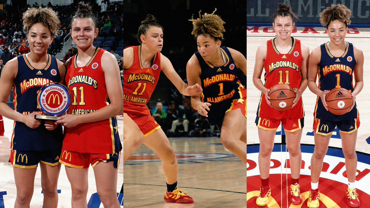 UCLAWBBmuse's tweet photo. kiki rice &amp; gabriela jaquez over the years 🫶🏽

2022 - co-MVPs at mcdonald’s all-american 🏀
2022-2026 - UCLA wbb teammates and national champions + roommates 🐻💙🎓
2026 - WNBA rookies 🩵🎼 https://t.co/lMWljc6lag