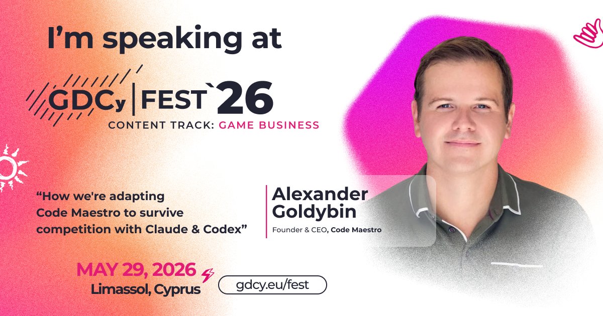 goldybin's tweet photo. Join my talk tomorrow at GDCy if you’re around! More details at https://t.co/K9qTtDVNo3 .

#gdcy #gamedev #AI https://t.co/kFwIjEP29R
