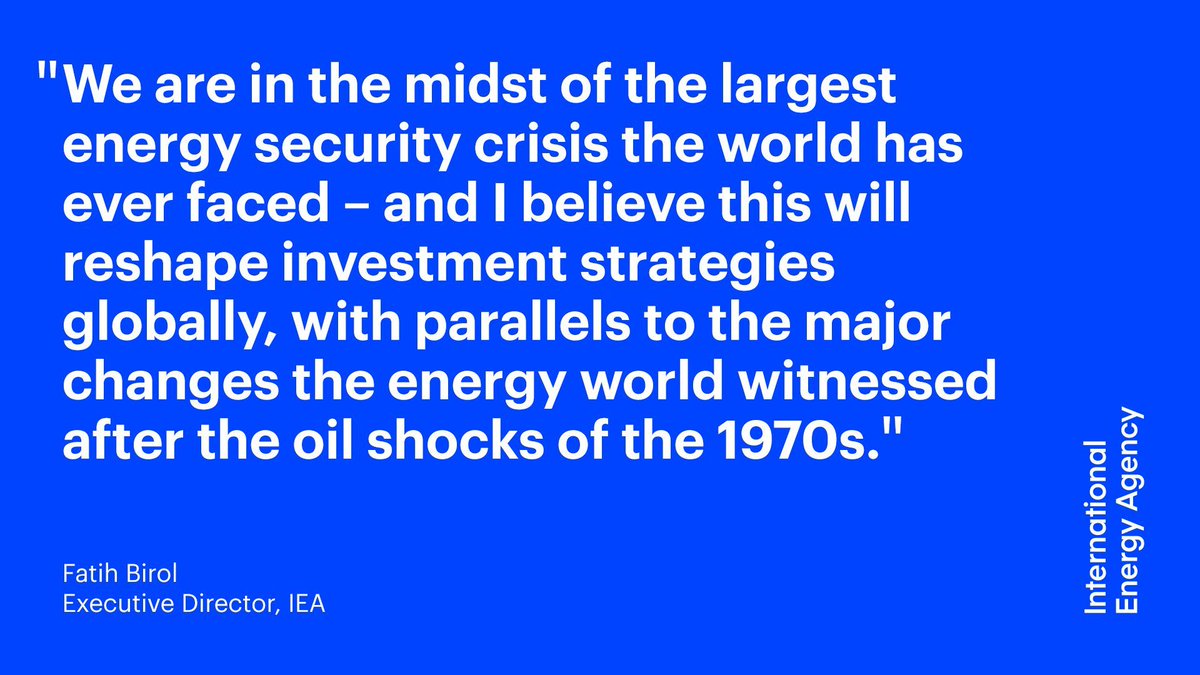 🗣️ “We are in the midst of the largest energy security crisis