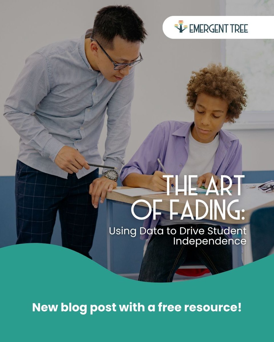 EmergentTree's tweet photo. Fading support is not “sink or swim.” It’s a data-driven process that helps students use replacement skills, respond to natural cues, and build independence. See how teams can fade prompts with intention. 🔗 Read the full blog: https://t.co/9dxnOkynaw 
https://t.co/9dxnOkynaw https://t.co/hxHVCQ2v67