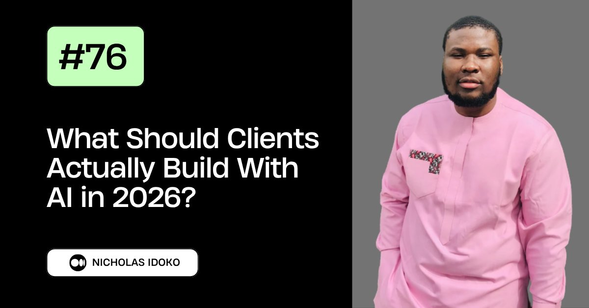 nicholasidokohq's tweet photo. Most clients do not need “AI features.”

They need AI that solves real business problems.

In my latest Medium article, I explained what clients should actually build with AI in 2026.

Read here:

https://t.co/dAl7o09tbq https://t.co/FTzktY7Kc4