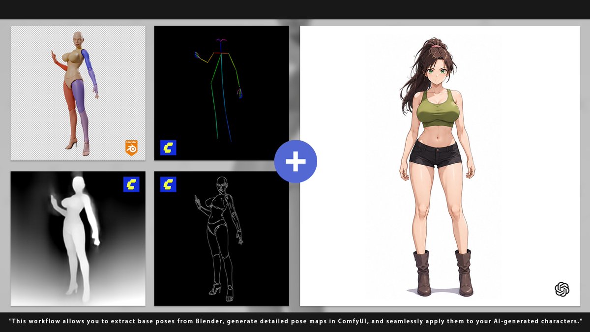 isheepy01's tweet photo. Blender Rig ➔ OpenPose ➔ Flawless AI Character. 🎯

Speed up workflows with the Body Chan Posable Figure. Optimized for ControlNet &amp; AI pipelines.

BLEND &amp; FBX. 👉 https://t.co/LQe5RVTz1t
#3DModel #OpenPose #AIArt #CGTrader https://t.co/DfTclpk6IM