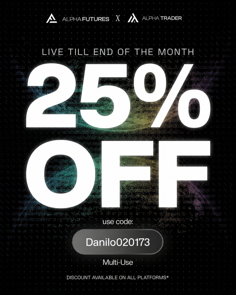 MaferdCapital's tweet photo. Amazing opportunity to trade with one of the best firms out there right here. Use my code Danilo020173 to get 25% OFF your next purchase with them @Alpha_Futures_ 🤝🏼👇🏼

https://t.co/dOour1dLFH https://t.co/1hmJ4QHB9M