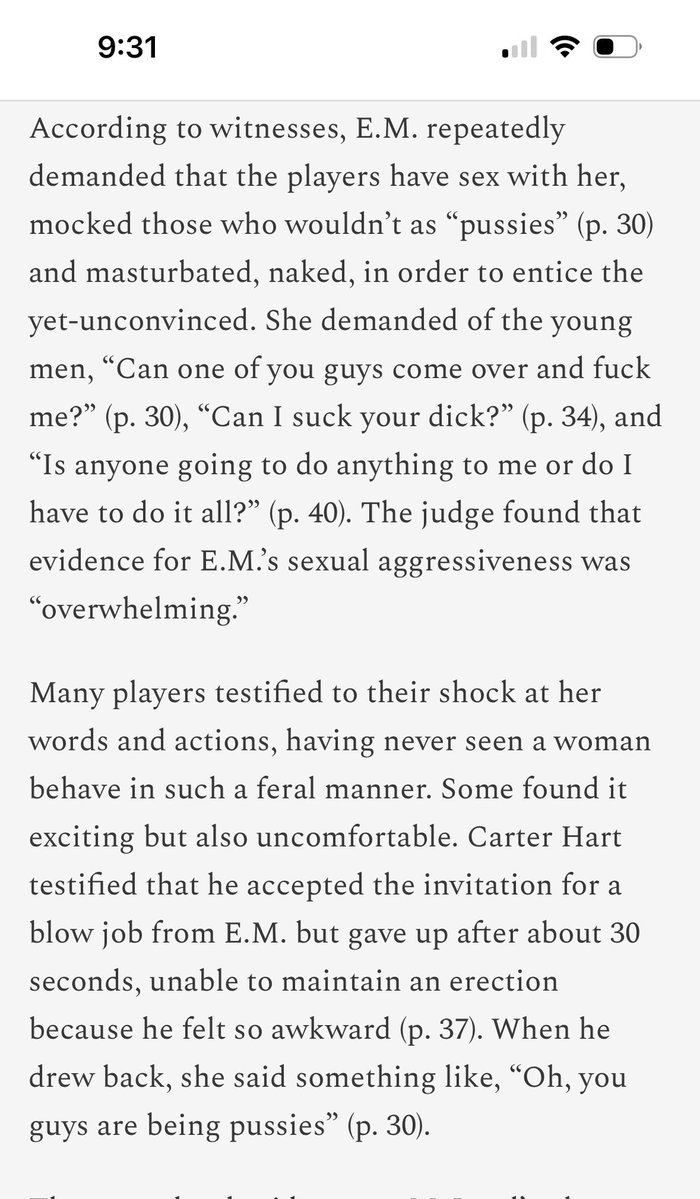 Notmeforreal2's tweet photo. @TE4497 @picklebrini If anything he could have been raped too. He too was drinking. And she sounded alot more aggressive about getting dick than he did about getting his duck sucked (which she doesn't even recall and he's only mentioned because of testimony of another player) https://t.co/BRHuthY8m1