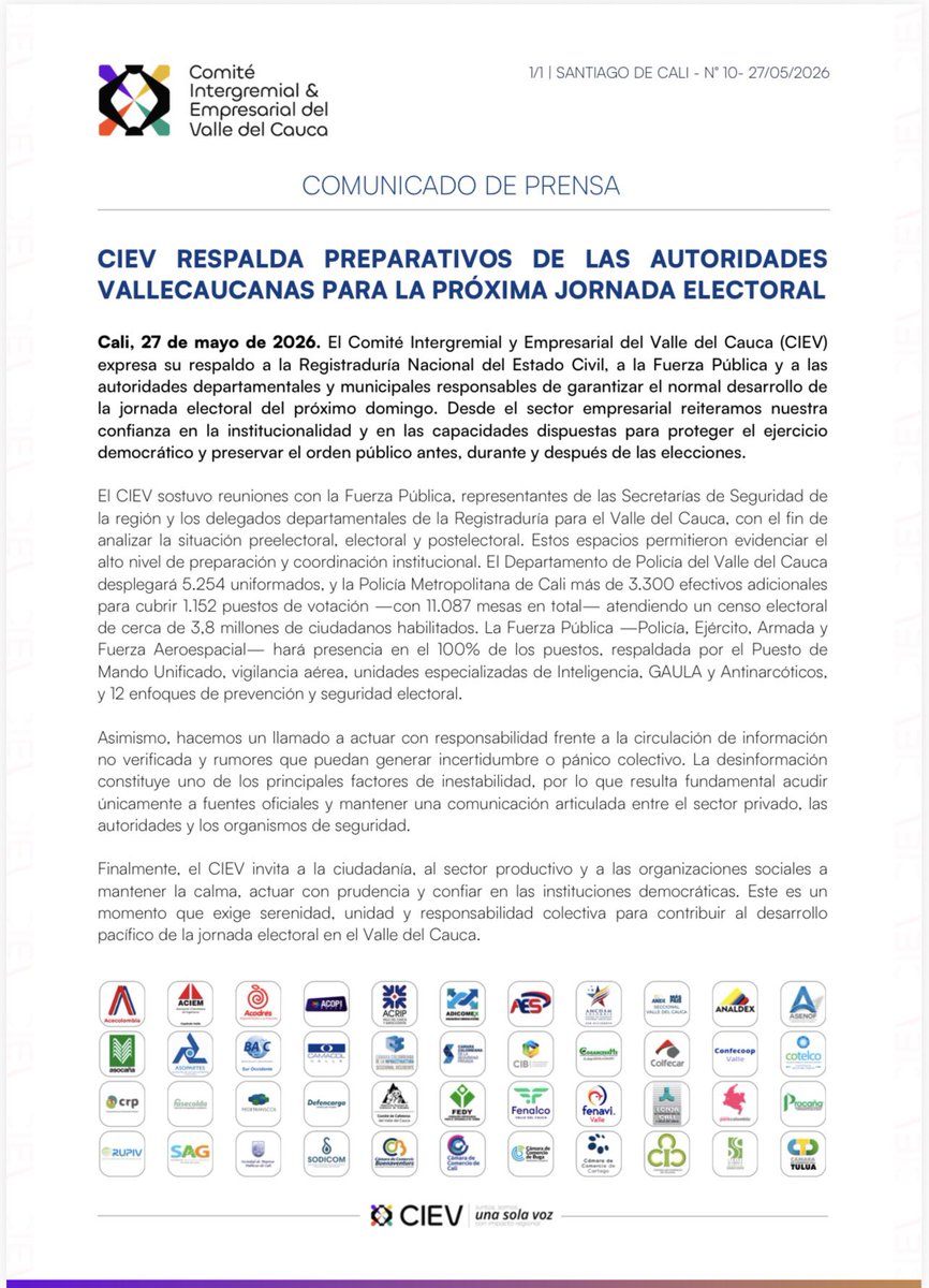 Comité Intergremial y Empresarial Valle del Cauca tweet media