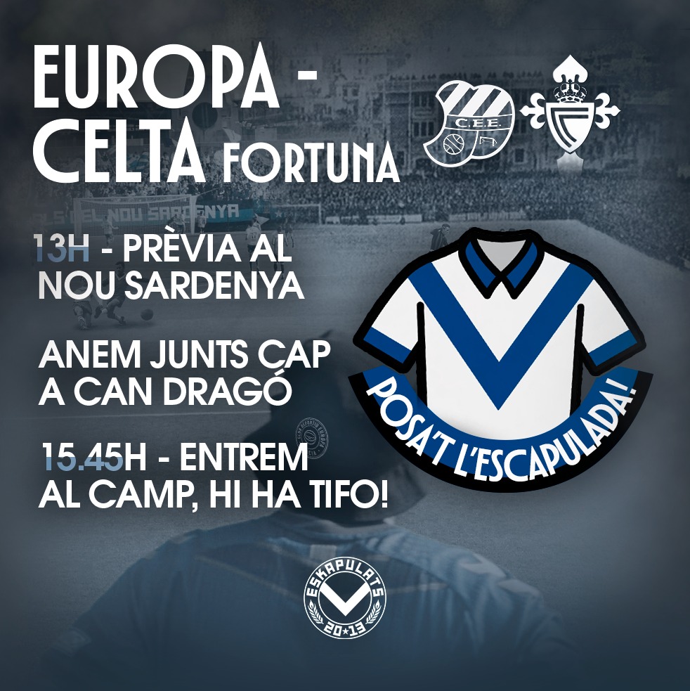 Eskapulats's tweet photo. AQUEST DIUMENGE:

🍻 Vine a la prèvia al Nou Sardenya!
🚇 Anem tots junts cap a Can Dragó

⏰ Entra amb temps al camp, HI HA TIFO

Posa’t l’escapulada 🔵⚪️ https://t.co/du8BE3klNE