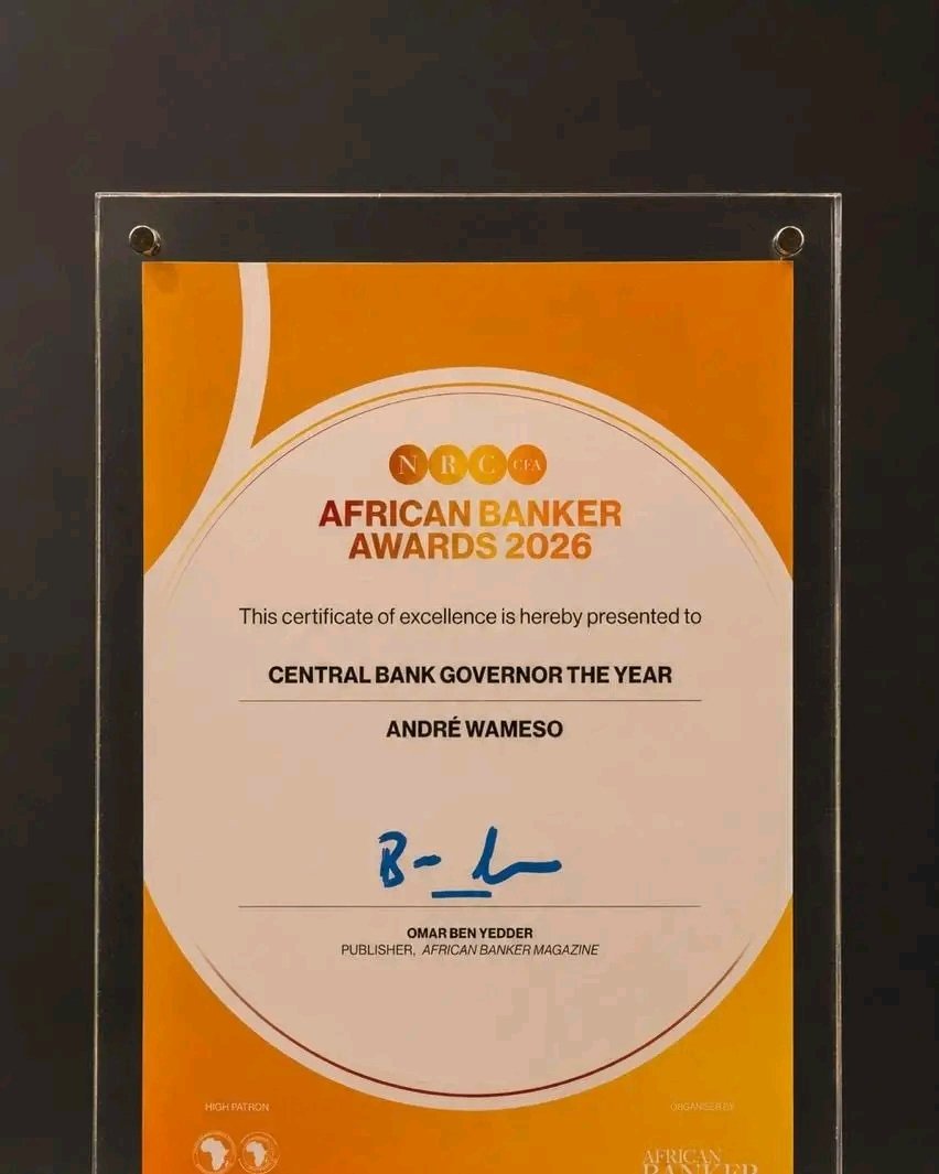 EphremNsunda's tweet photo. À Brazzaville, le 27 mai 2026, Monsieur André WAMESO NKUALOLOKI a reçu le prix du Gouverneur de Banque centrale de l’année aux African Banker Awards. À mon humble avis, une distinction qui consacre la modernisation et la crédibilité du secteur financier congolais.

 Ephrem NSUNDA https://t.co/XLG5h3vcPX