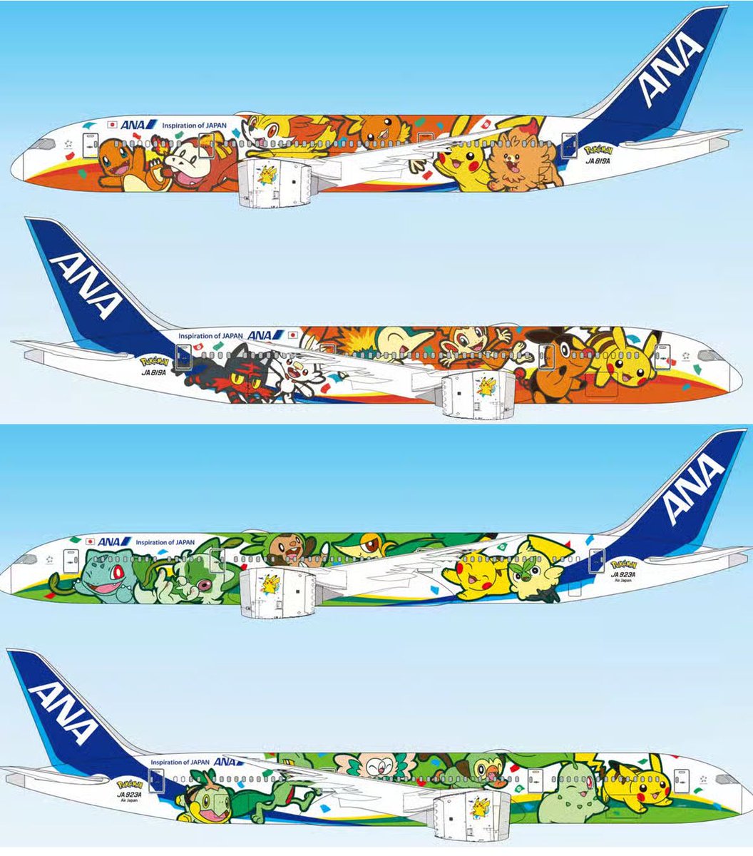 InstantgamingPT's tweet photo. A Pokémon e a ANA os novos “Jet Red” e “Jet Green” tematizados para o 30º aniversário da saga. E fogo, que coisa linda! 😍 ✈️ https://t.co/IjQdLRlM8M