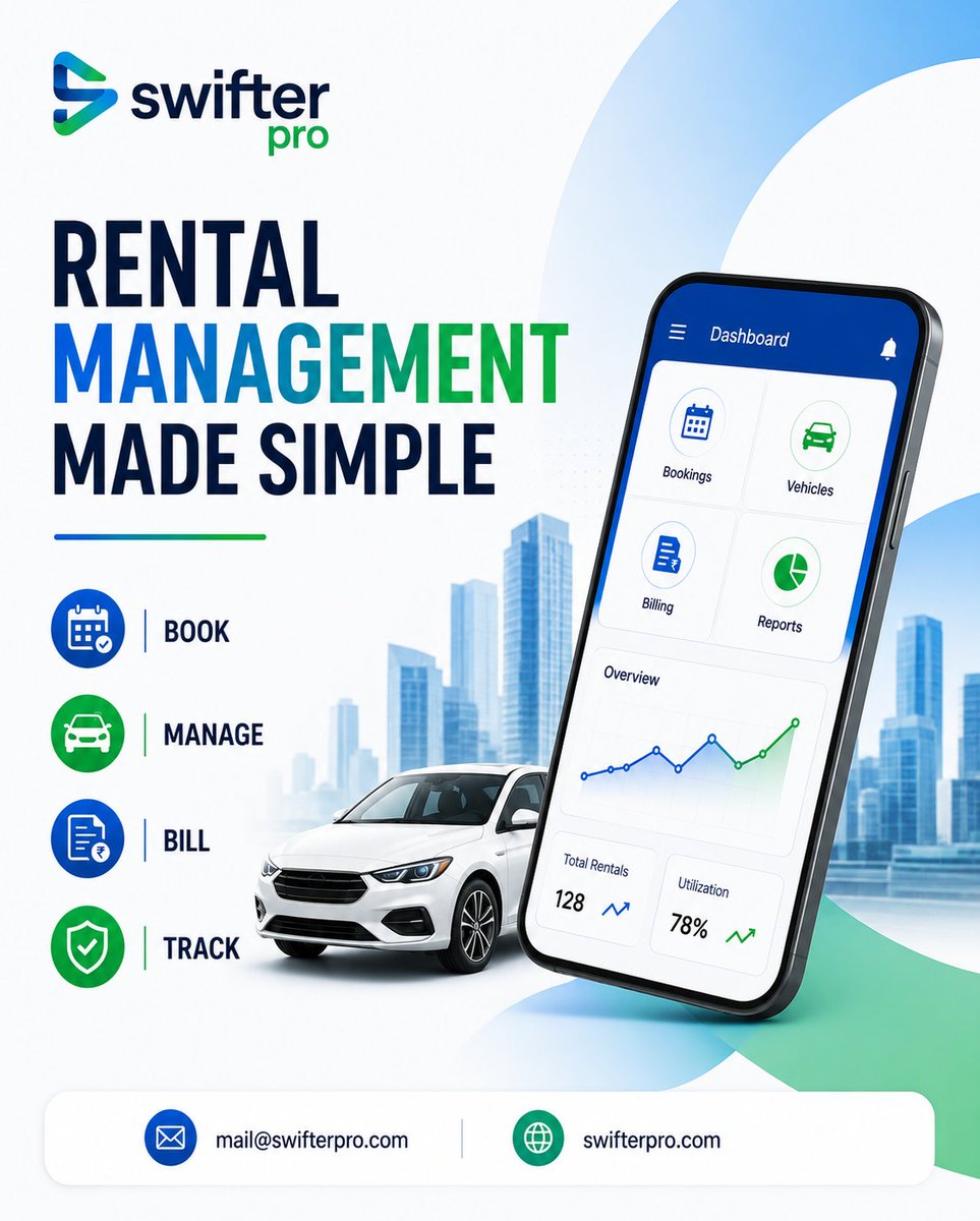 swifterpro_'s tweet photo. Rental management, simplified. 🚘

Manage bookings, vehicle availability, billing, and tracking — all from one smart platform with SwifterPro Rental Management. 

#SwifterPro #RentalManagement #FleetManagement https://t.co/nSZ0K5c0Nz