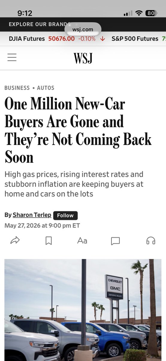 notrumppardon's tweet photo. @hinsonashley @iowapolitics This is our economy on Trump.
And poor @RepAshleyHinson can’t say anything, as quintessential American industries are being strangled.
“High gas prices, rising interest rates and stubborn inflation are keeping buyers at home and cars on the lots”
https://t.co/z0Qx58jBZg https://t.co/NQrmEpaQfd