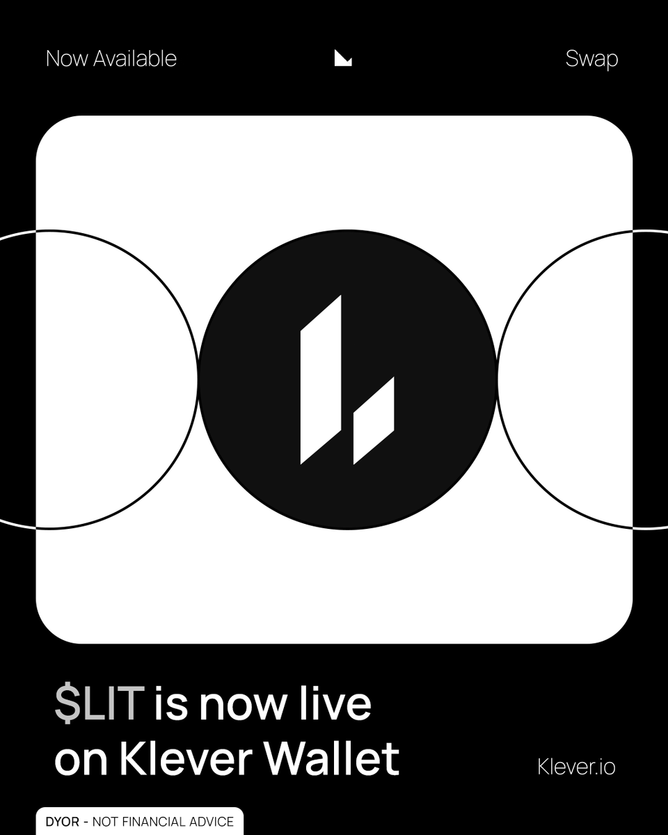 klever_io's tweet photo. Looking to swap $LIT? ⚡

You can trade @Lighter_xyz’s token directly inside Klever Wallet with a fast, seamless, and self-custodial experience.

Swap anytime. Stay in control. 🔄

Disclaimer: This content is for informational purposes only and does not imply endorsement or investment advice. DYOR