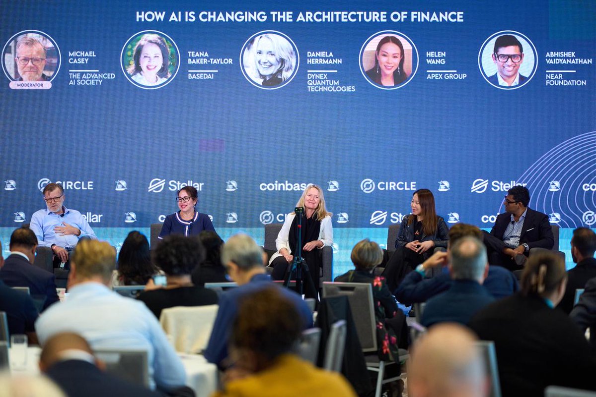 DynexMoonshots's tweet photo. Thank you to the Bermuda Digital Finance Forum (@DigitalFinForum), held from May 11–14, 2026, for bringing together an insightful and forward-looking discussion on the future of finance.
Daniela Herrmann, CEO & Co-Founder of @DynexQaaS and Mission Leader of Dynex Moonshots, joined the panel “How AI Is Changing the Architecture of Finance” alongside an exceptional group of leaders: Michael Casey of @AAI_Society, Teana Baker-Taylor of BasedAI, Helen Wang of @ApexglobalGroup, and Abhi Vaidyanathan of @NEARFoundation.
The conversation explored how AI is reshaping financial systems at a foundational level: from infrastructure, automation, and decision-making to governance, resilience, security, and the future design of digital finance.
For Dynex Moonshots, this discussion reflects a central belief: advanced technology must be connected to responsible, real-world impact.
AI, quantum-driven infrastructure, digital assets, and blockchain-based systems are no longer isolated innovation topics. They are becoming part of the next operating layer of finance. As these technologies move closer to real-world adoption, the questions become broader than technical capability alone. Leaders must also consider trust, governance, resilience, ethical implementation, and long-term societal value.
This is where Dynex Moonshots plays an important role within the Dynex Ecosystem. As the Family Office of Dynex and the strategic and ethical steward of the ecosystem, Dynex Moonshots supports the responsible advancement of technologies that can help address major challenges across health, society, nature, and space.
The Bermuda Digital Finance Forum created exactly the kind of environment where these questions can be explored: how AI changes financial infrastructure, how organizations prepare for more advanced computational models, and how security and governance must evolve as digital finance becomes increasingly interconnected.
The discussion also connects directly to two major needs in the financial sector: scalable, production-grade infrastructure for real-world AI implementation, and stronger security foundations for the future of digital finance. Dynex is focused on helping organizations bring end-to-end quantum-driven solutions into practical application, while also opening pathways for advanced and distributed cryptographic key generation to support stronger wallet security, reduced single points of failure, and secure blockchain governance.
A special thank you to @PenrosePartners and SALT for curating such an outstanding forum, and to the people behind it, including Sean Stapley, G Clay Miller, Kerem Kolcuoglu, Susan Mekawy, and the wider team, for bringing together such a powerful community in Bermuda.
It was also a privilege to be part of an event with the presence of leaders and organizations including Premier David Burt MP, the @BermudaMonetary Authority, @Coinbase, @Circle, @krakenfx, Stellar Development Foundation, NEAR Foundation, Apex Group, BasedAI, and many others helping shape the next chapter of digital finance.